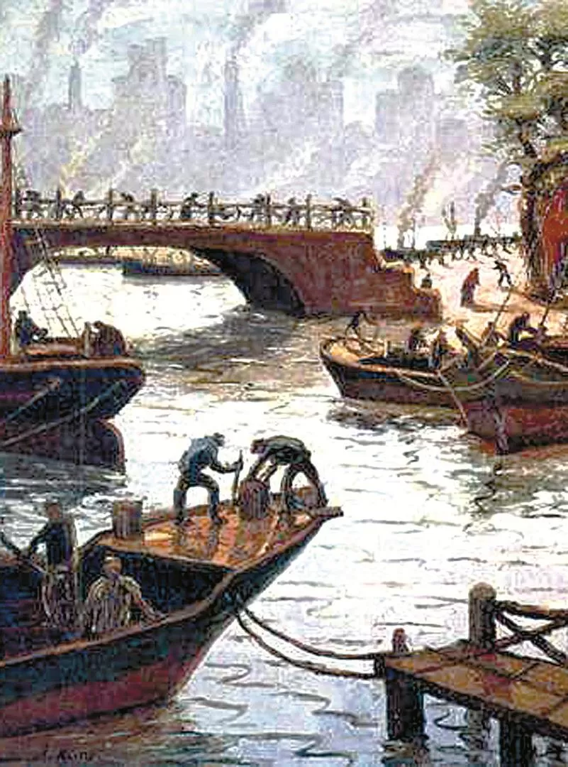 EL TRAJÍN COTIDIANO. El trabajo de los marineros y de los obreros portuarios fue registrado como nunca antes por el artista.  