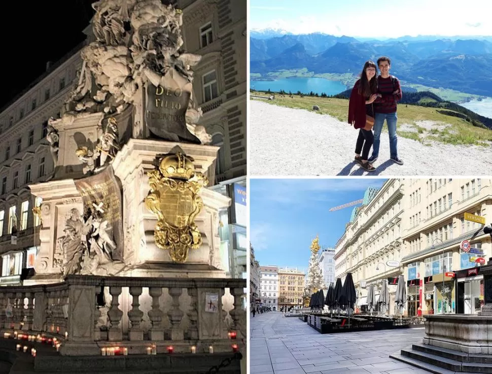 ALEGORÍA. En Viena, los lugareños depositan velas frente al monumento a “la gran peste”, cuenta Paz.  