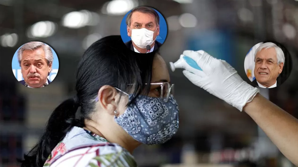 LOS LÍDERES. Fernández, Bolsonaro y Piñera se aislaron del otro para adentrarse en la lucha contra el virus que amenaza a la economía y a la salud mundial.