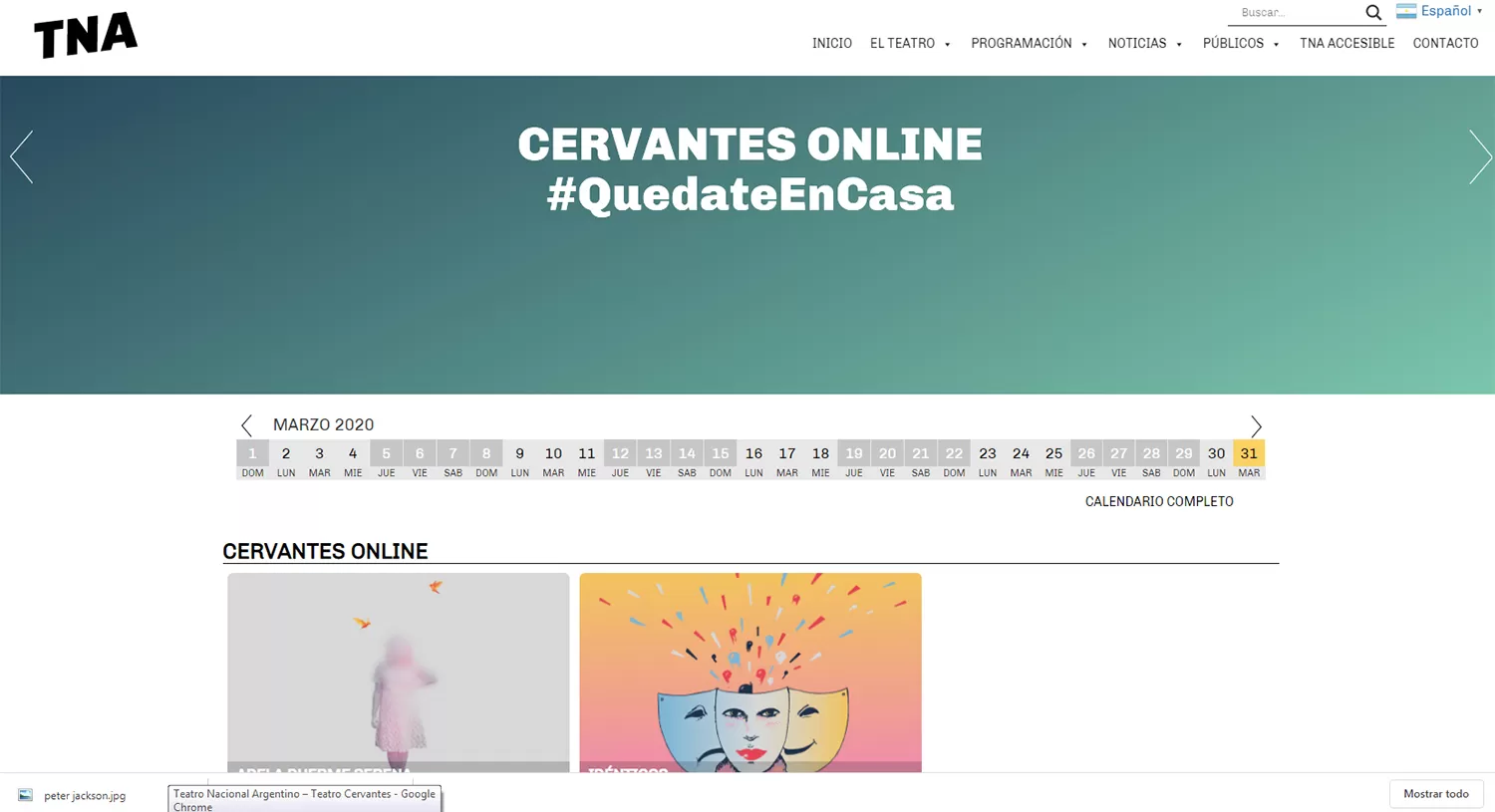 Teatro: nueva propuesta del Cervantes online