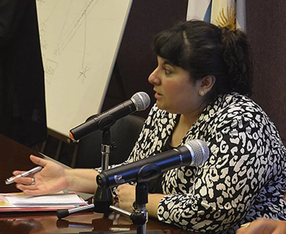 JUEZA DE FAMILIA DE LA CAPITAL. Valeria Brand en una mesa panel. 