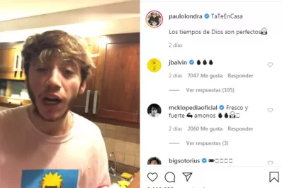 Video casero de Paulo Londra: “no te me asomes, porque afuera hay un virus que nos mata”