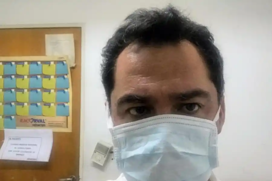 Vázquez Rivera en plena cuarentena obligatoria.