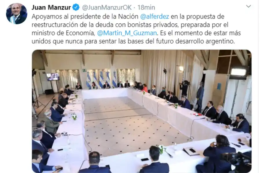 Reestructuración de la deuda: es momento de estar más unidos que nunca, dijo Manzur