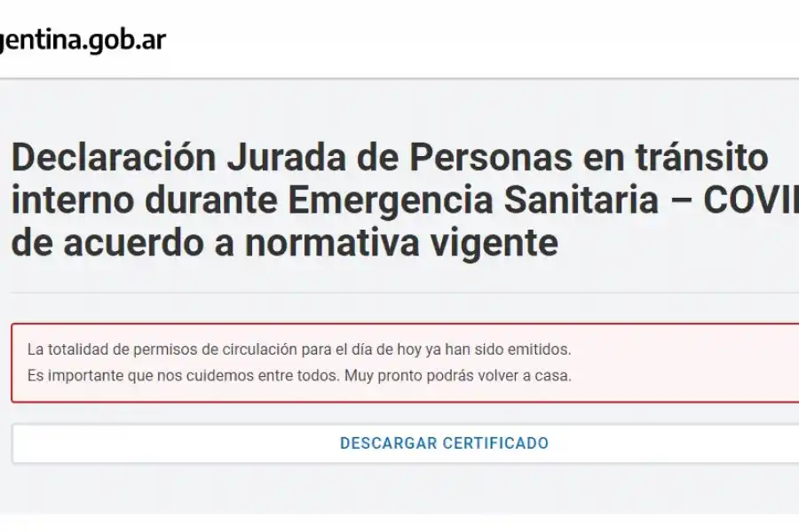 Suspendieron la emisión de permisos de circulación para varados en el país