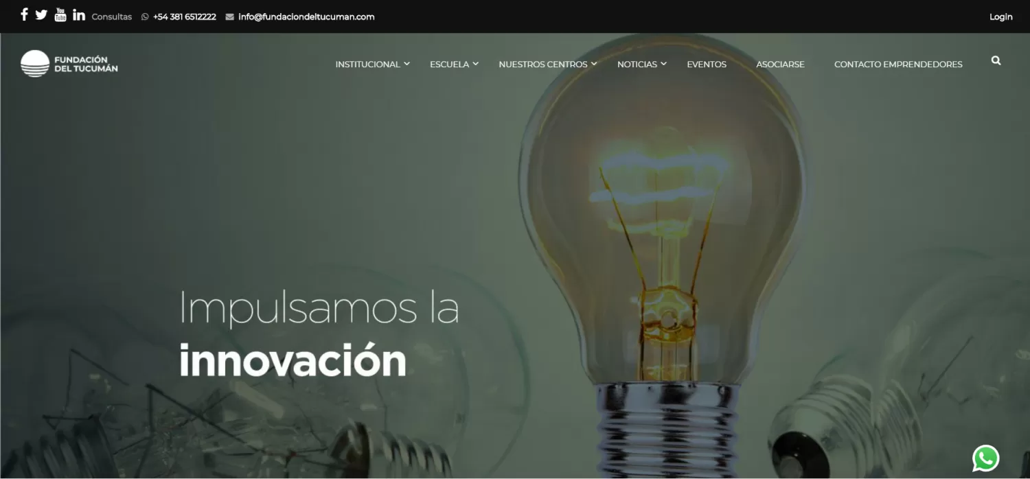 Imagen de la portada de la web de Fundación del Tucumán.