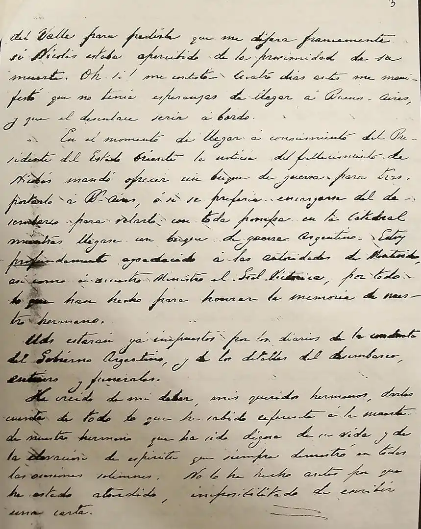 DE PUÑO Y LETRA. Facsímil de una de la hojas de la carta de Marco Avellaneda a sus hermanos.