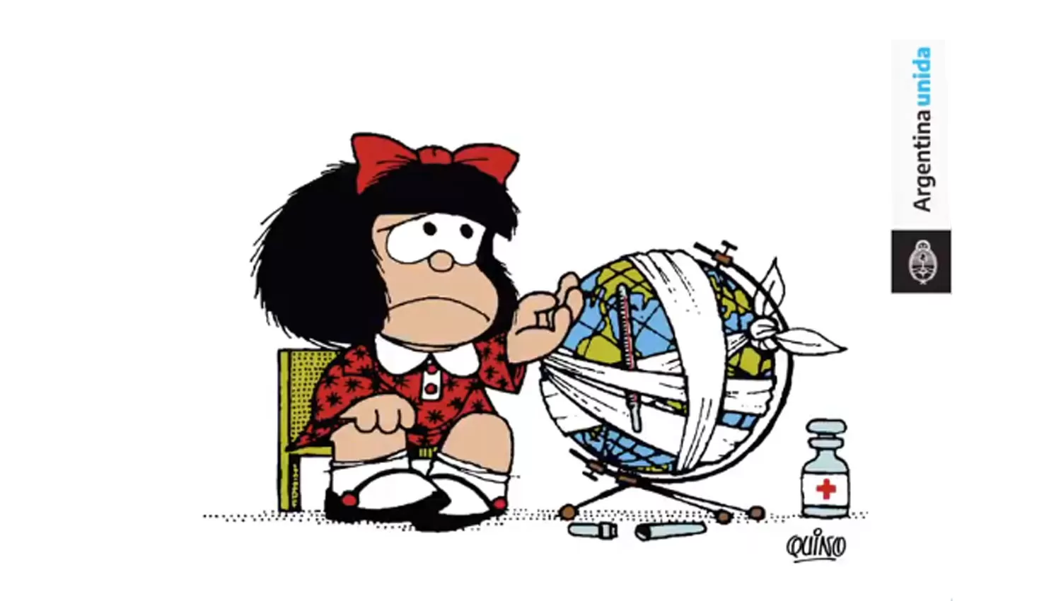 UN ÍCONO. Mafalda, de Quino, es el símbolo de la campaña que llegó hoy a los medios gráficos y a las redes sociales. 