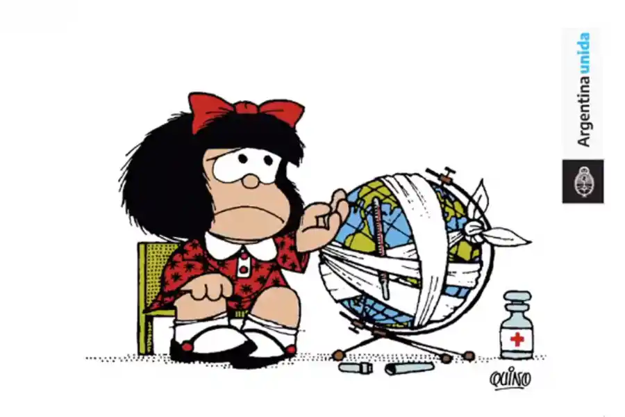 UN ÍCONO. Mafalda, de Quino, es el símbolo de la campaña que llegó hoy a los medios gráficos y a las redes sociales. 
