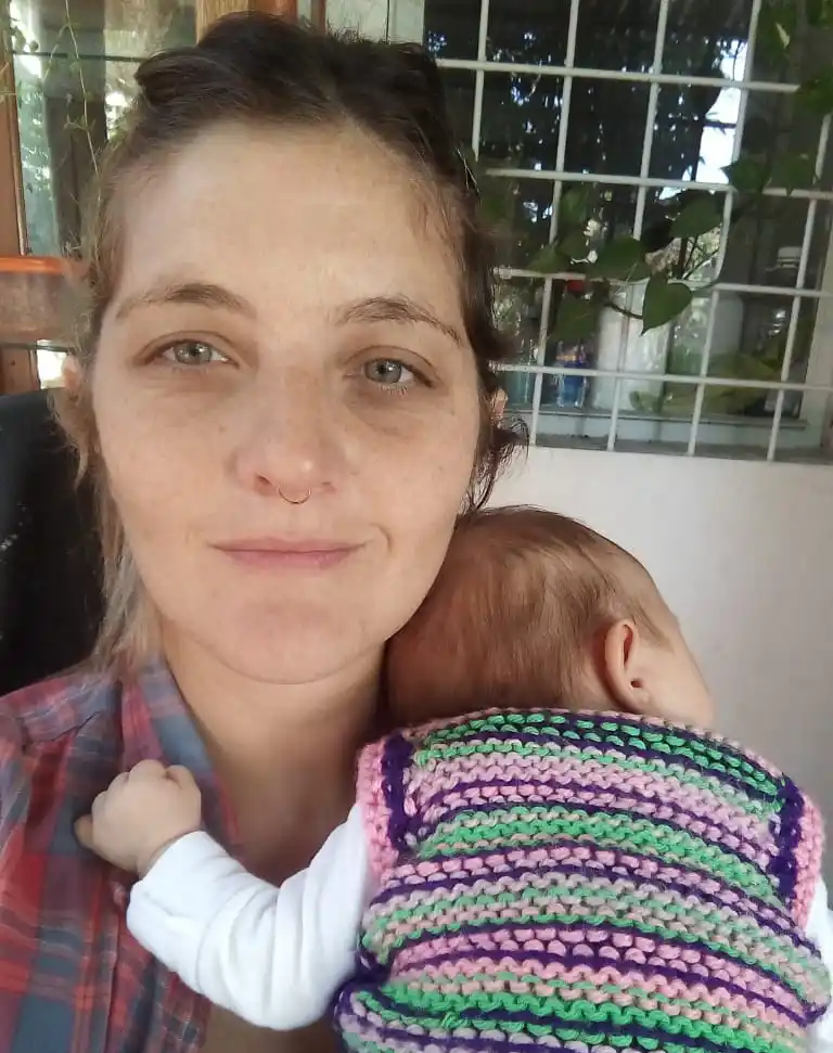 Sofía Nagle y su bebé 