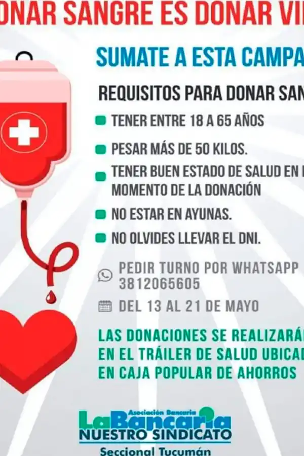 Lanzan una campaña céntrica para que los tucumanos donen sangre