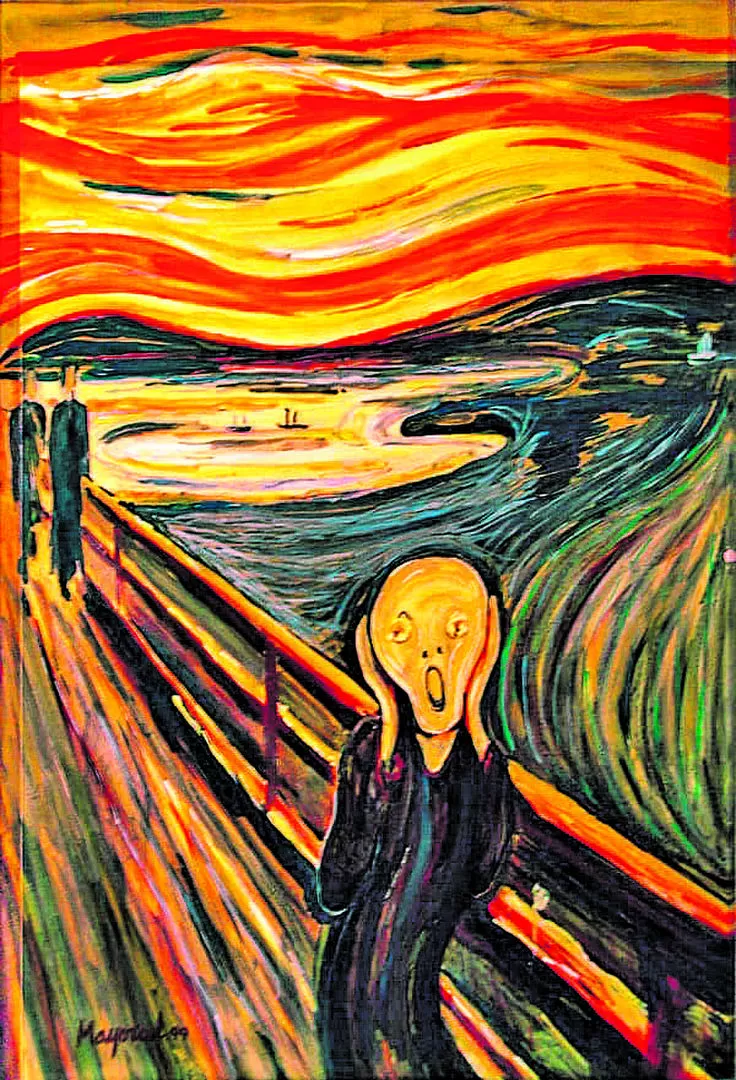 UNA EMBLEMÁTICA OBRA. La angustia y la ansiedad aparecen retratadas por el noruego Edvard Munch. 