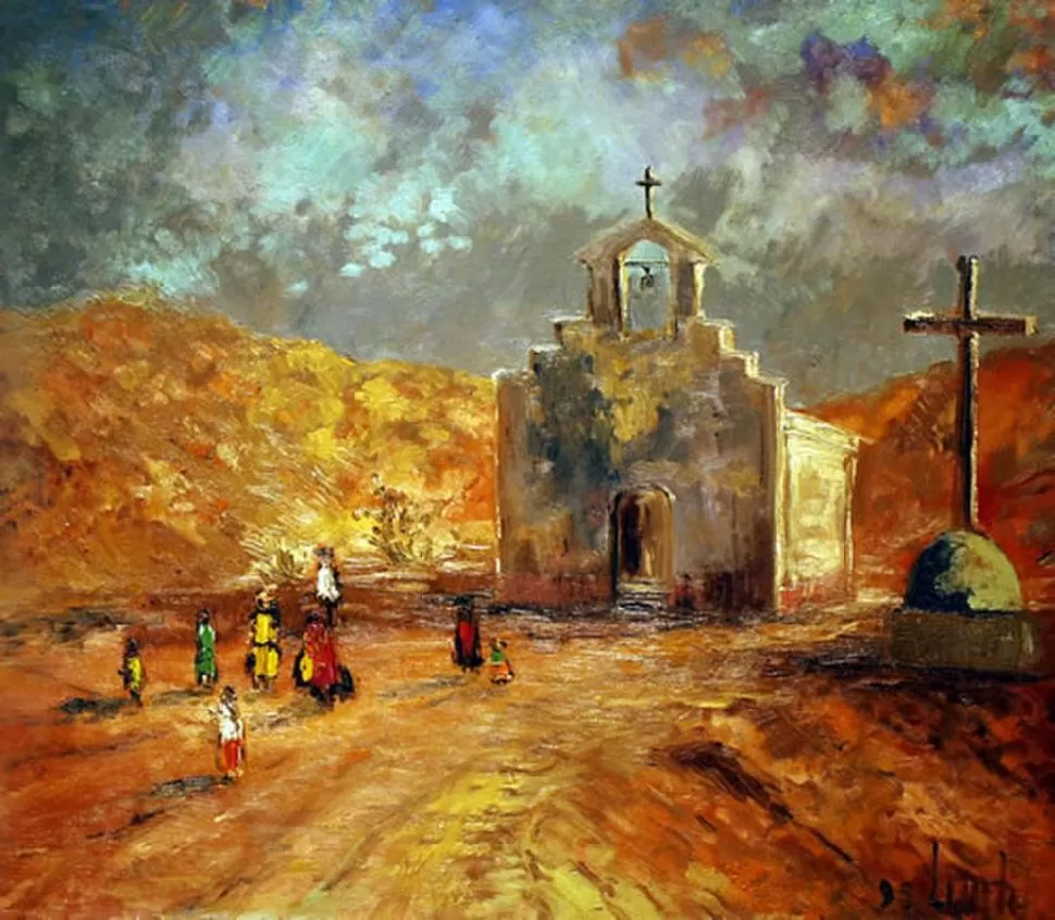 DE SU MANO. Juan Carlos Lanati pintó en 1992 su obra “Capilla norteña”.   