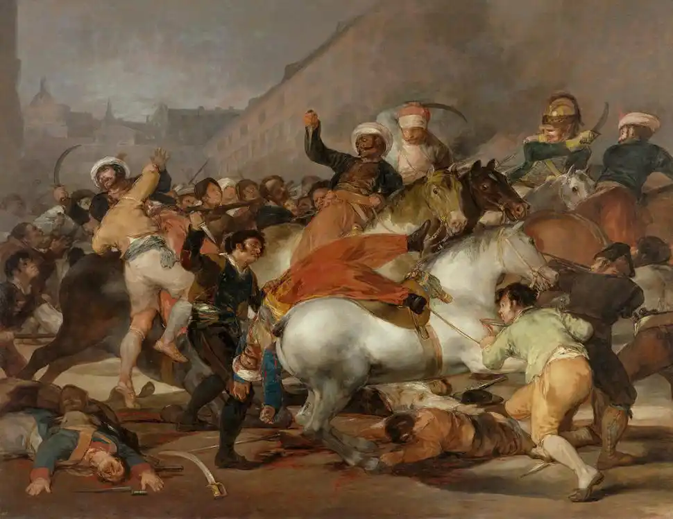 2- El famoso cuadro de Francisco de Goya “El dos de mayo de 1808 en Madrid”, también llamado “La carga de los mamelucos”.