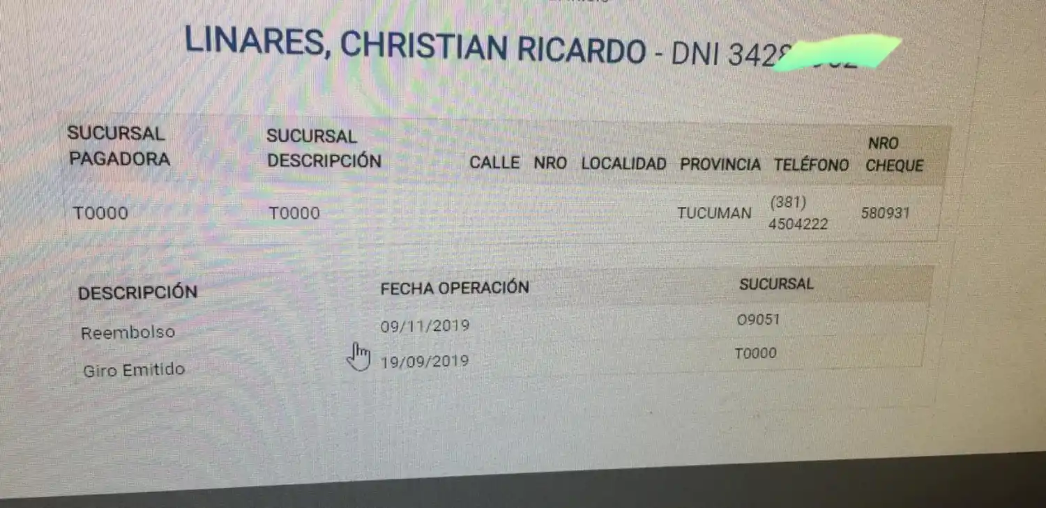 Linares nunca fue a retirar el dinero del Correo, dijeron en la Junta Electoral