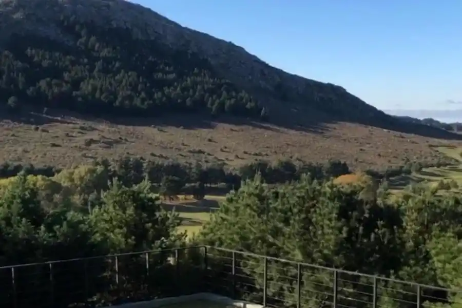 EN SUS QUEHACERES. El “Chavo” cortando el pasto, con la sierra de fondo.