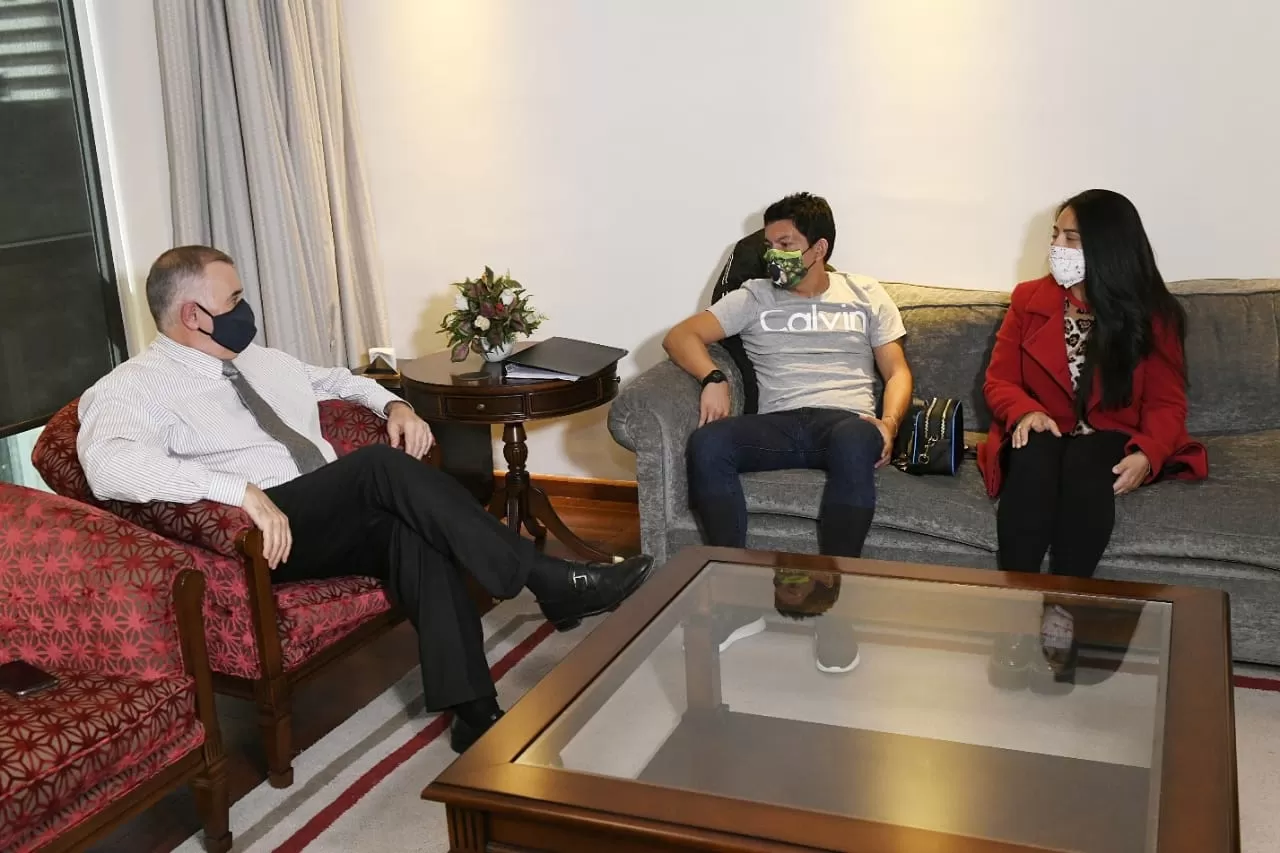 REUNIÓN. Rodríguez visitó la semana pasada a Jaldo; ahora, fue blanco de una fake-news. Foto: Prensa Legislatura.