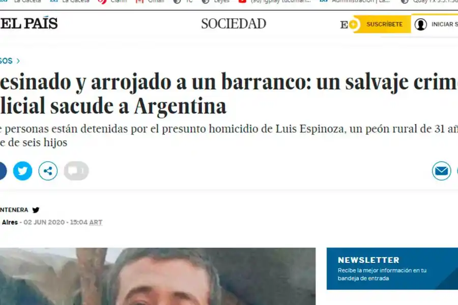 Un salvaje crimen policial: la muerte de Luis Espinoza llegó a los diarios españoles