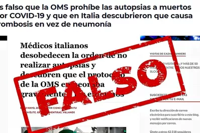 Es falso que la OMS prohíbe las autopsias a muertos por covid-19 y que en Italia dieron con que causa trombosis en vez de neumonía