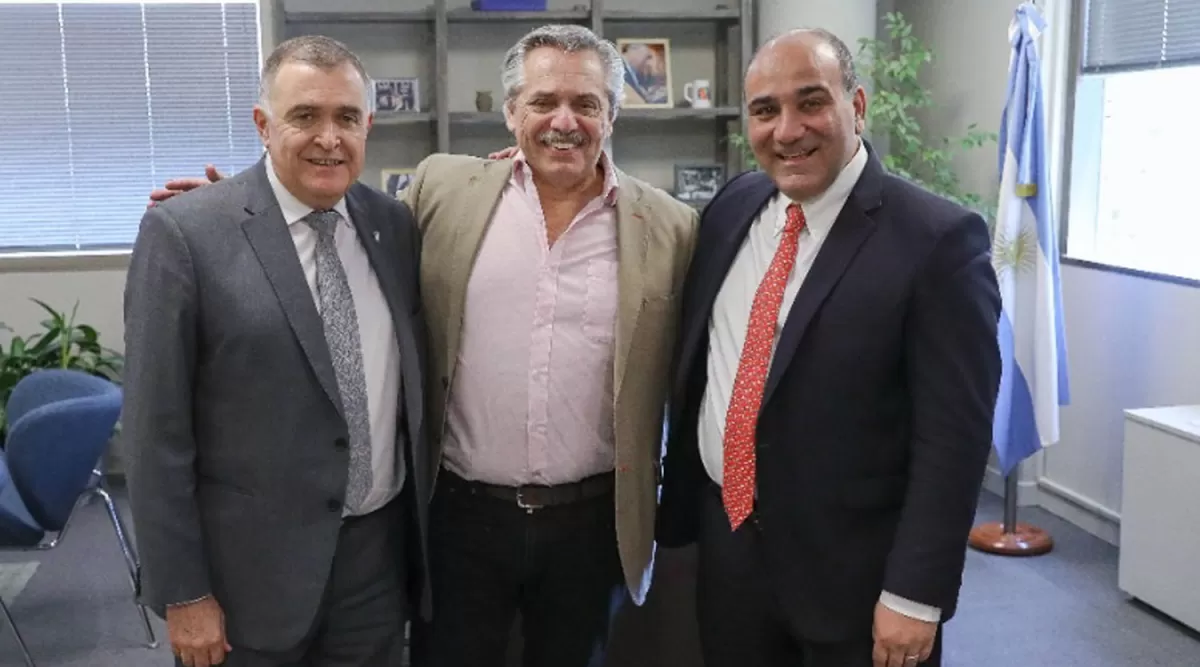 Osvaldo Jaldo, Alberto Fernández y Juan Manzur
