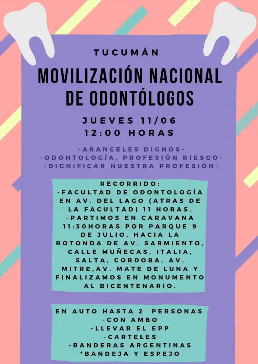 Los odontólogos se hacen escuchar en Tucumán para dignificar la profesión