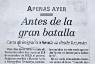 Antes de la gran batalla: carta de Belgrano a Rivadavia desde Tucumán 
