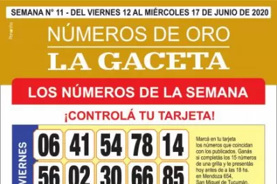 ¡Mucha suerte! Esta es la grilla completa de los Números de Oro