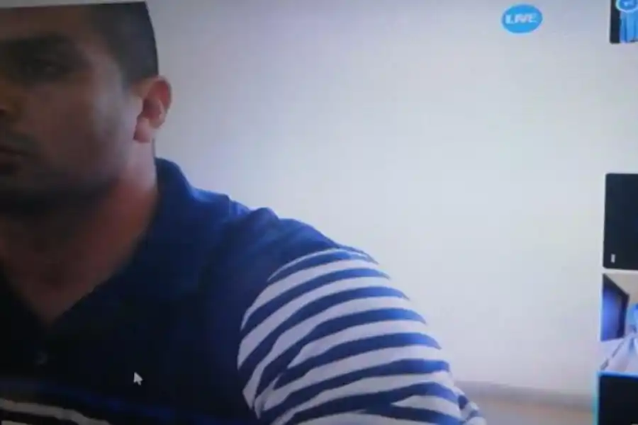 EL CONDENADO. Vallejo siguió la audiencia desde el penal de Pinto.  