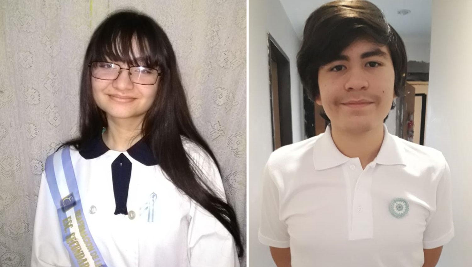 ALUMNOS. Sheila Rodríguez (16 años) y Evaristo Pereyra Cruz (13 años).