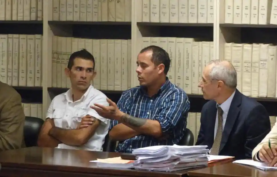 LOS CONDENADOS. Luis Aguilar y William Doldan durante una de las audiencias.