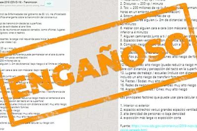Es engañoso el mensaje con “evidencia científica” sobre covid-19 que se les atribuye a los CDC de EEUU