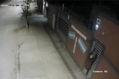 Inseguridad: registran el momento en que dos ladrones intentan entrar a una casa