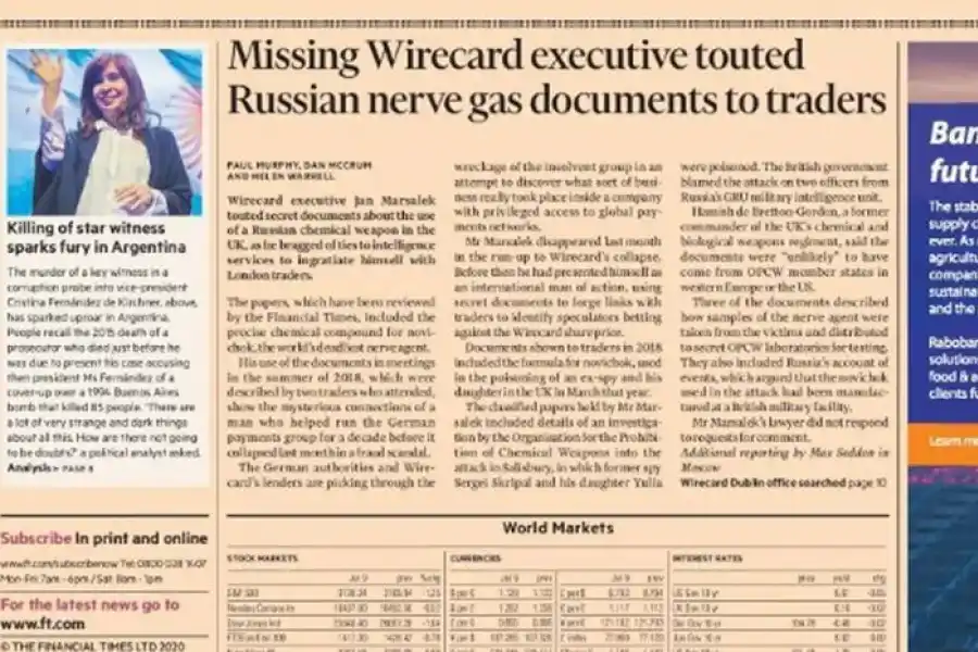 PORTADA DEL FINANCIAL TIMES