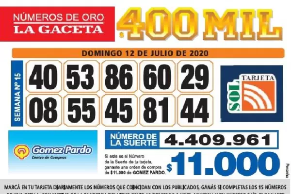 Los Números de Oro de LA GACETA