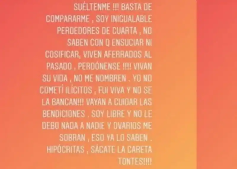 Soy inigualable, perdedores de cuarta, el descargo de Marianela Mirra en las redes