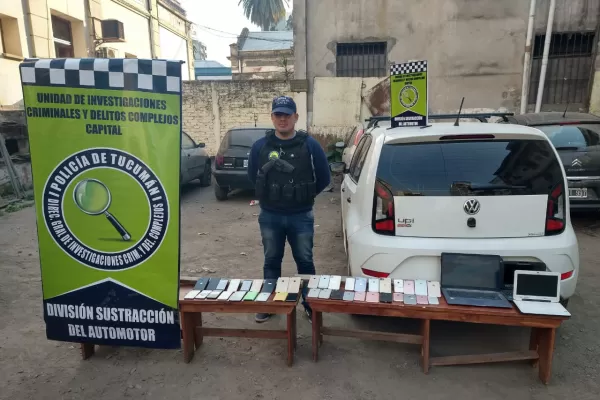 Una banda dedicada al robo de celulares tenía 30 teléfonos y varias computadoras