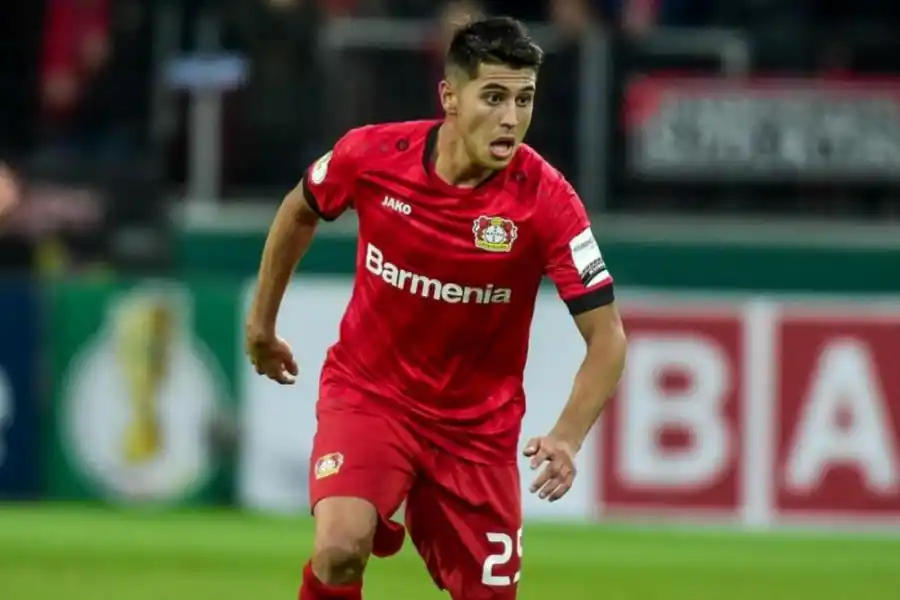 EN ALEMANIA. Exequiel Palacios intenta ganarse un lugar en Bayer Leverkusen. REUTERS (ARCHIVO)