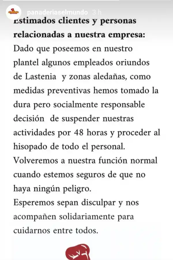 EL COMUNICADO. El Mundo dio a conocer la medida por sus redes.