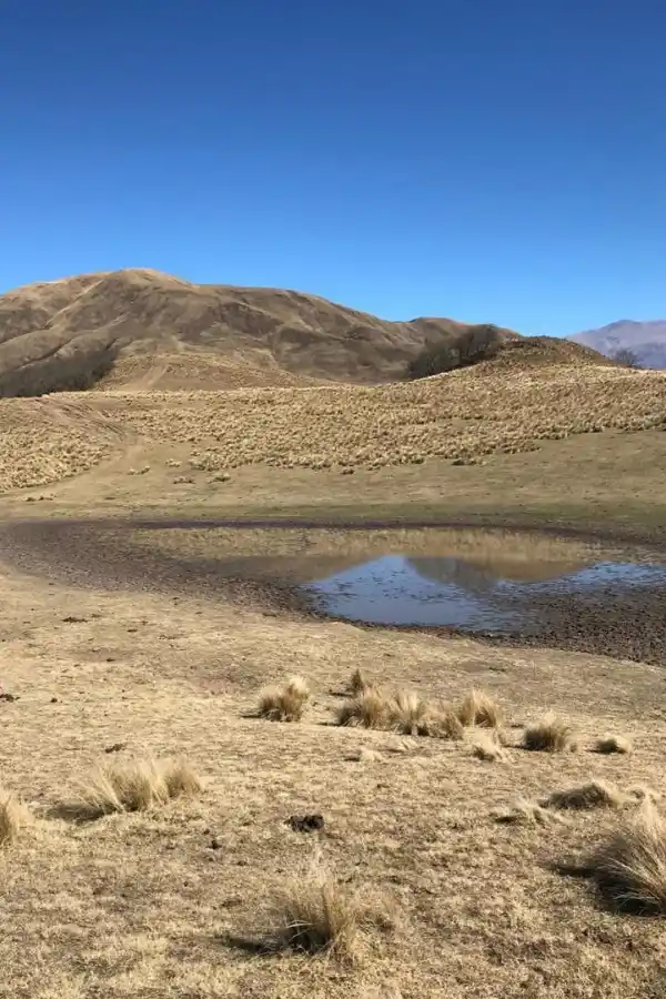 LA LAGUNITA. El espejo de agua -está en seca- le da el nombre al paraje. 