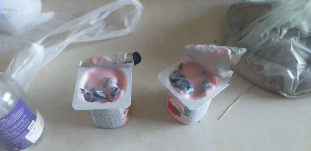 SECUESTRO. La Policía encontró la marihuana en los potes de yogur. Foto: Ministerio de Seguridad