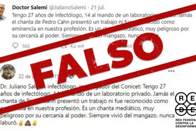 Es falso el mensaje que asegura que el infectólogo Cahn no presentó “un trabajo ni fue reconocido”
