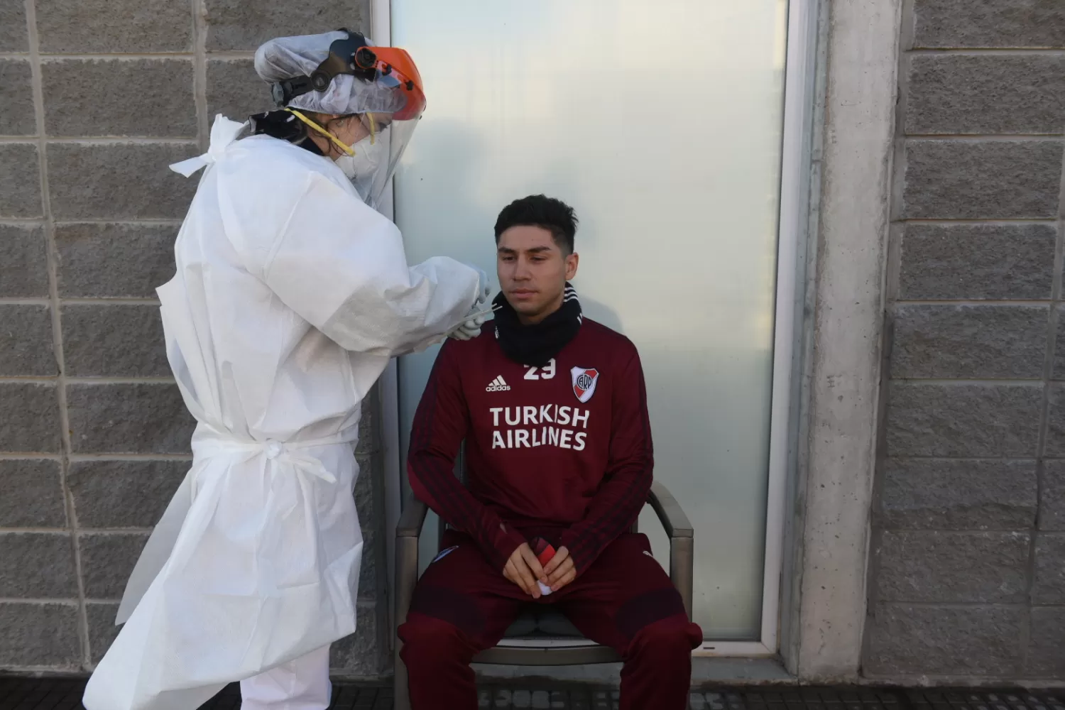A LA ESPERA. Chachetes Montiel, titular en la final de Madrid de 2018, dio positivo para coronavirus. Foto Twitter @RiverPlate