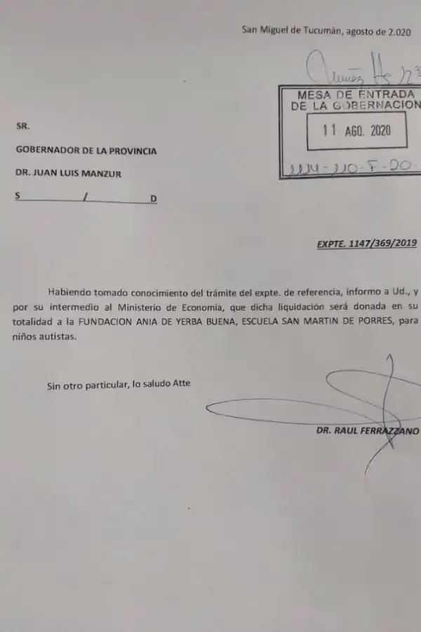 POR NOTA. El texto presentado ante el PE por Ferrazzano. Foto Twitter @rferrazzano