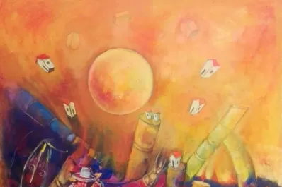 Artes visuales: en su taller santiagueño, un artista tucumano sueña con la zafra