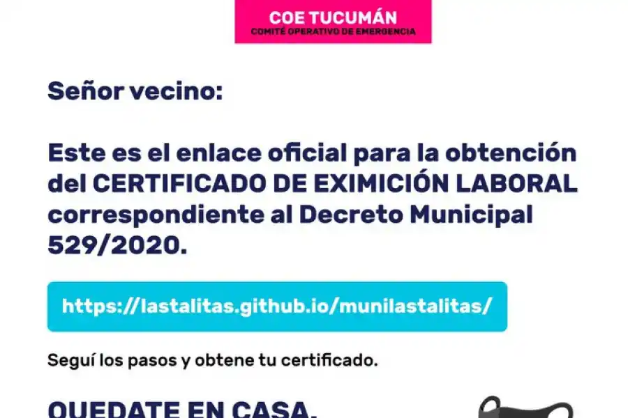 En Las Talitas, los trabajadores no esenciales deberán quedarse en sus casas