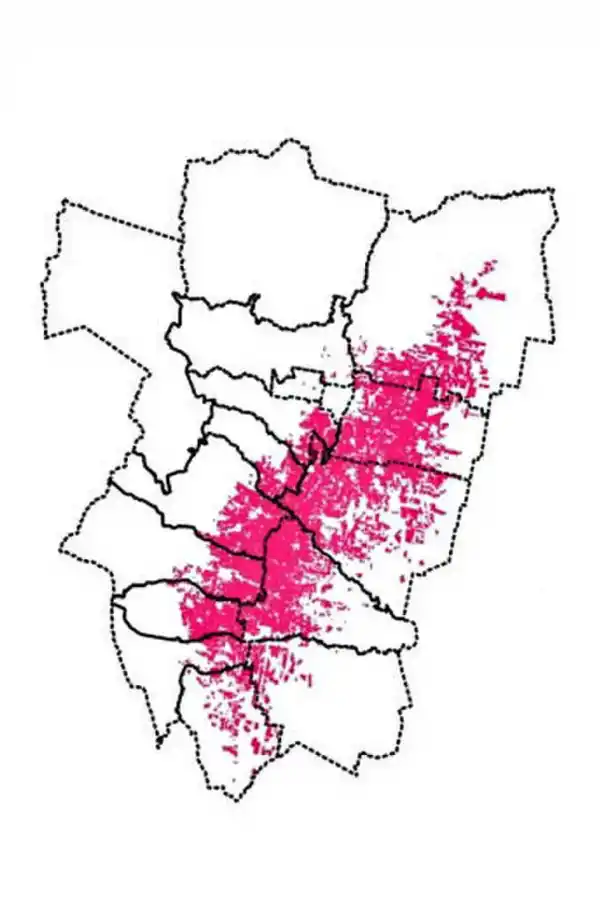 Mapa de superficie plantada con caña (INTA).
