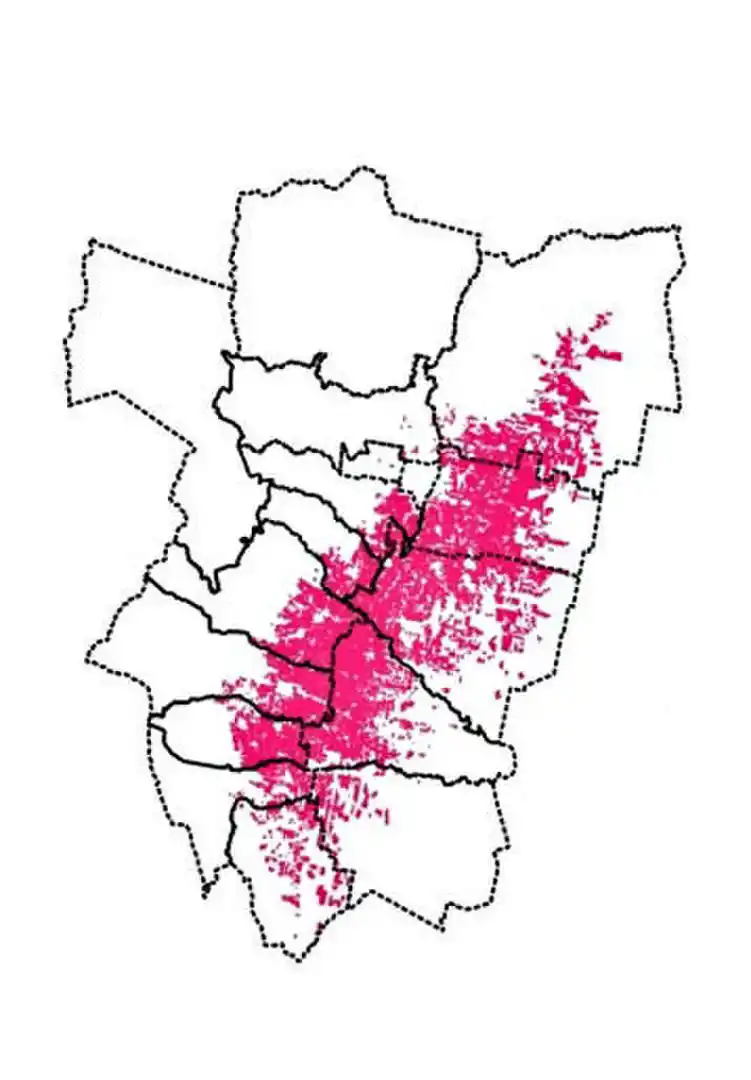 Mapa de superficie plantada con caña (INTA).