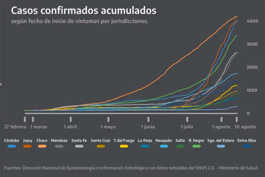 Uno por uno, los ocho gráficos que mostró Alberto Fernández sobre el coronavirus en el país