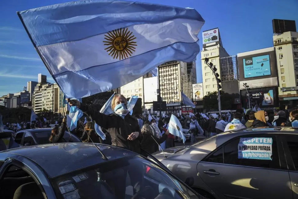 Así fue la marcha anterior contra la cuarentena obligatoria en Buenos Aires.