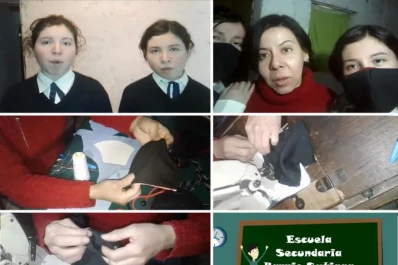 Alumnos de la escuela del Sutiaga enseñan a hacer barbijos caseros